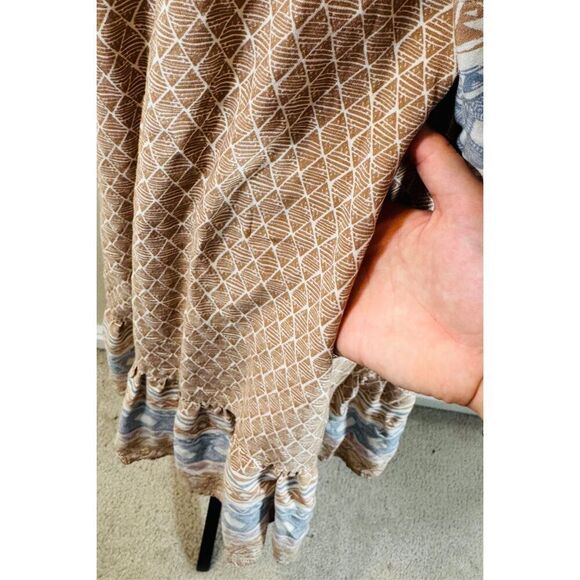 Calista Puff Sleeve Bohemian Dress with Pockets Women's Large - Picture 2 of 10